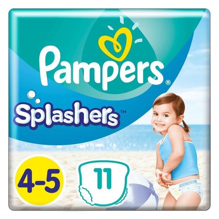 Pampers Couches-Culottes de Bain Jetables Splashers Taille 4-5 (9-15kg