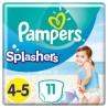 Pampers Couches-Culottes de Bain Jetables Splashers Taille 4-5 (9-15kg) pour une Protection Optimale dans l'Eau, 11 Couches