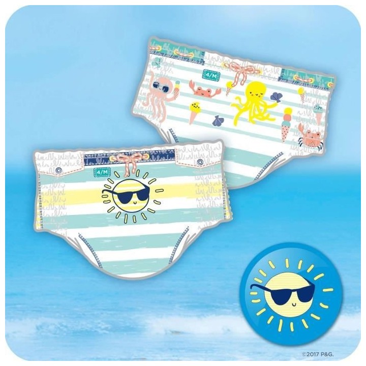 Pampers Couches-Culottes de Bain Jetables Splashers Taille 4-5 (9-15kg