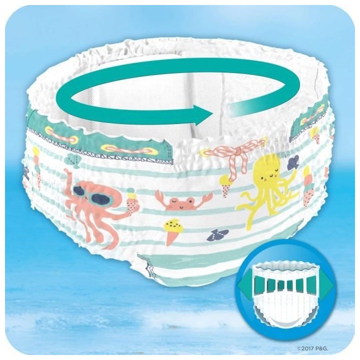 Pampers Couches-Culottes de Bain Jetables Splashers Taille 4-5 (9-15kg