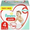 Pampers Premium Protection Pants Couches-culottes 4, 160 Culottes, 9kg-15kg, Pack 1 Mois