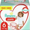 Pampers Premium Protection Pants Couches-culottes 6, 116 Culottes, 15kg+, Pack 1 Mois