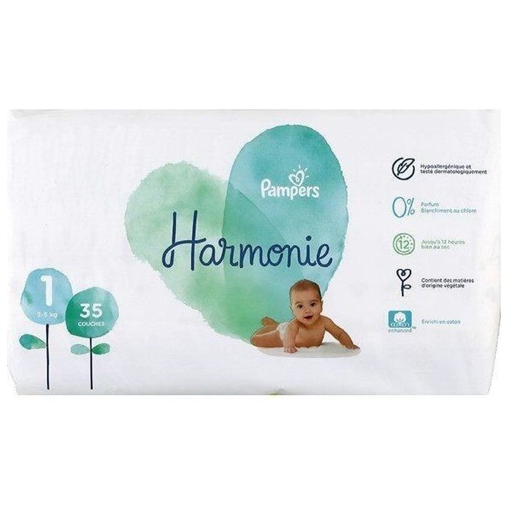Pampers Harmonie T1 2-5kg 35 couches