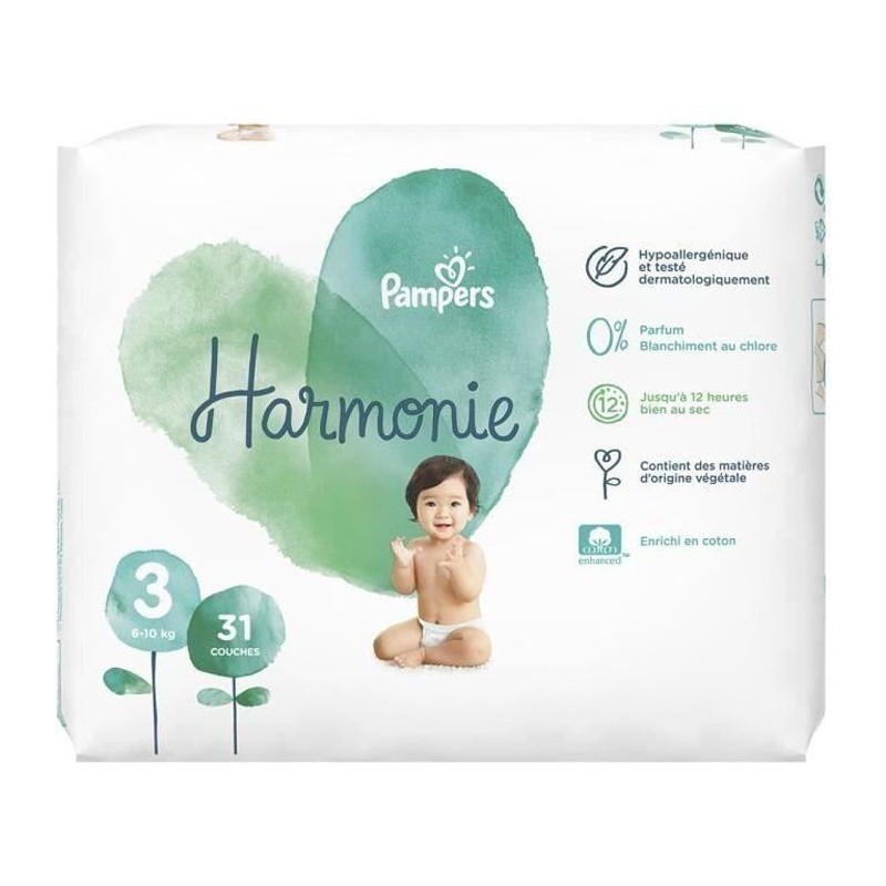 Pampers Harmonie T3 6-10kg 31 couches