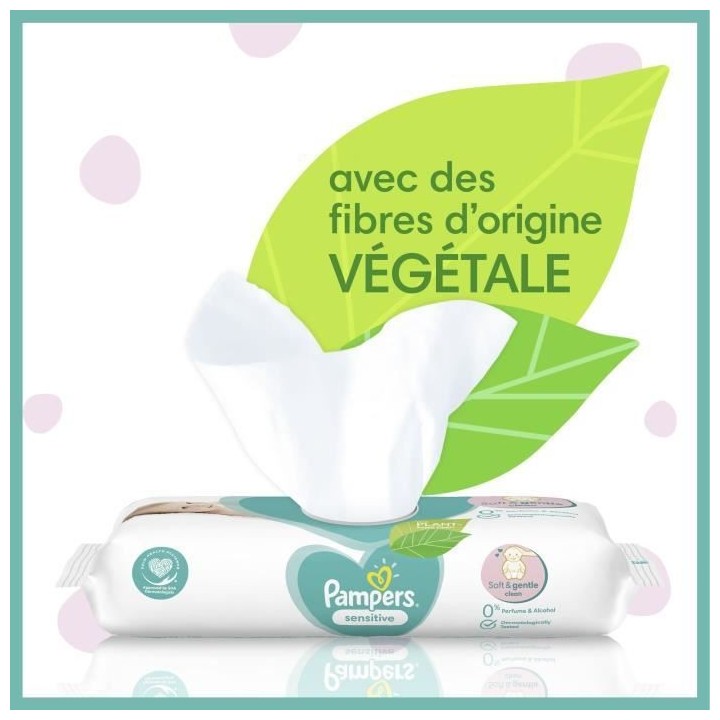 PAMPERS Lingettes bébé SENSITIVE - Lot de 12 x 52 lingettes - 624 li