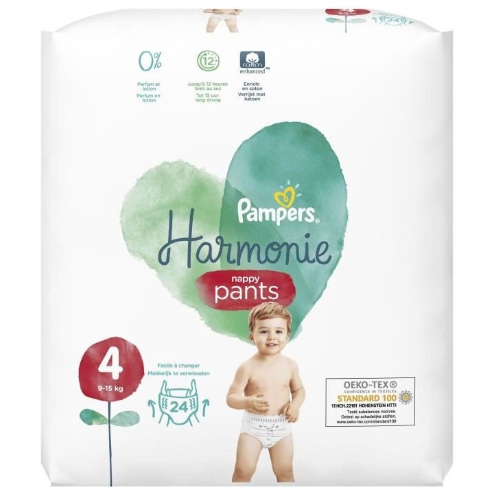 PAMPERS 24 Couches-Culottes Harmonie Nappy Pants Taille 4