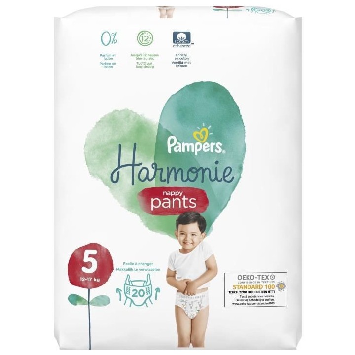 Pampers Harmonie Pants Géant T5 12-17kg 20 couches