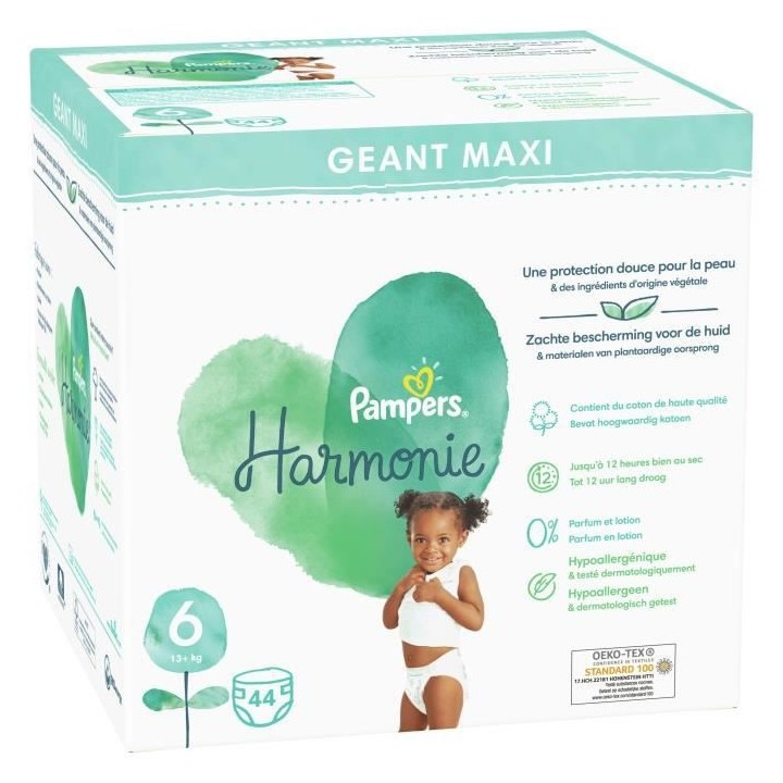 PAMPERS Harmonie Taille 6 - 44 Couches