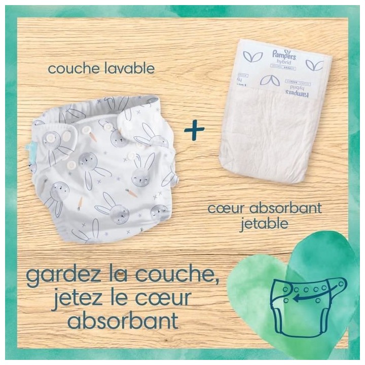 PAMPERS Hybrid 92 Coeurs absorbants Extra pour Couches Lavables