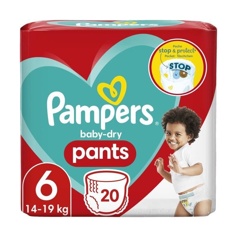 PAMPERS Baby-Dry Pants Taille 6 - 20 Couches-culottes