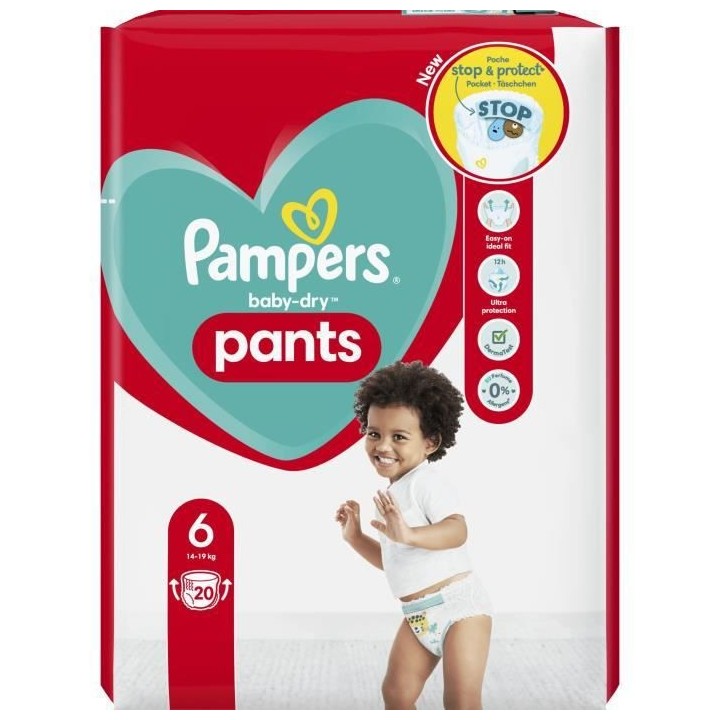 PAMPERS Baby-Dry Pants Taille 6 - 20 Couches-culottes