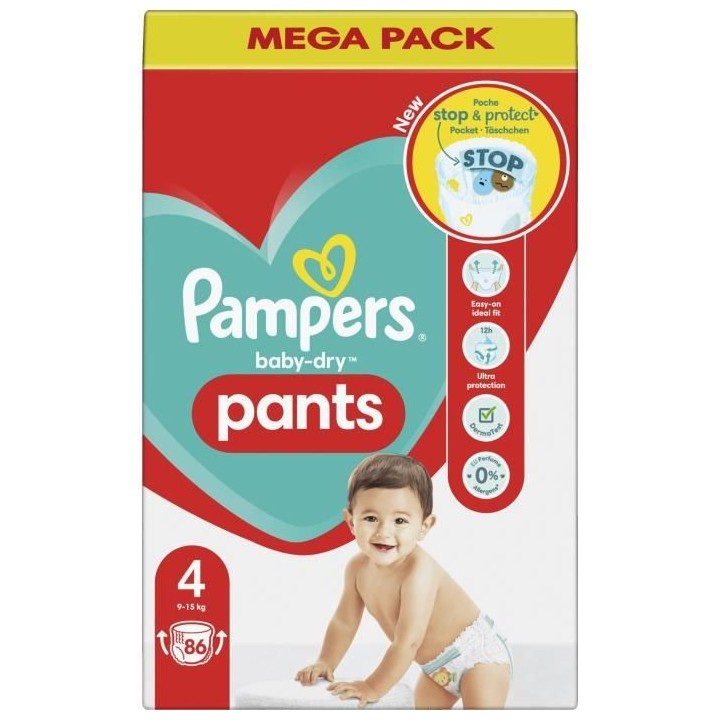 PAMPERS Baby-Dry Pants Taille 4 - 86 Couches-Culottes