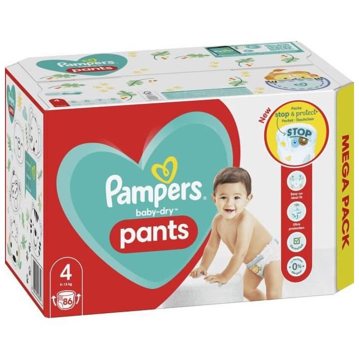 PAMPERS Baby-Dry Pants Taille 4 - 86 Couches-Culottes