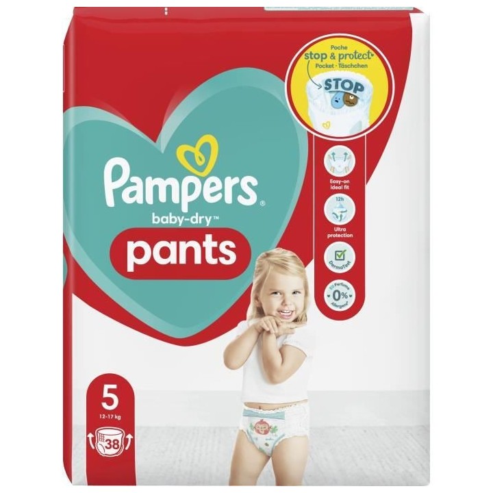 PAMPERS Baby-Dry Pants Taille 5 - 38 Couches-culottes