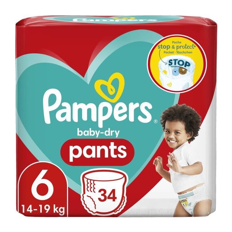 PAMPERS Baby-Dry Pants Taille 6 - 34 Couches-culottes