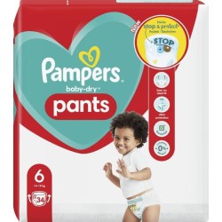 PAMPERS Baby-Dry Pants Taille 6 - 34 Couches-culottes