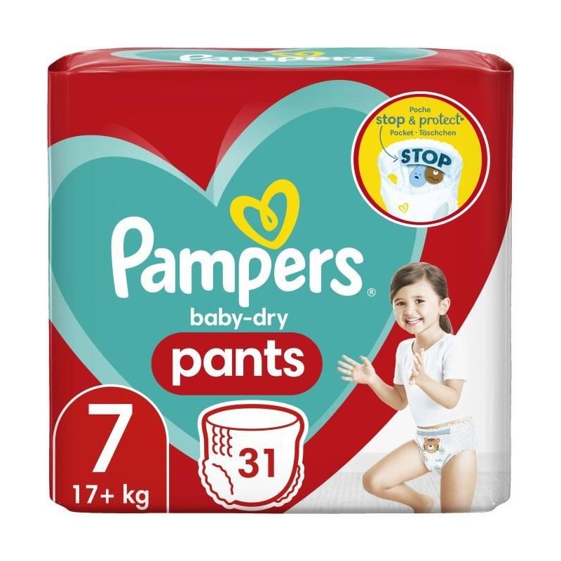 PAMPERS Baby-Dry Pants Taille 7 - 31 Couches-culottes