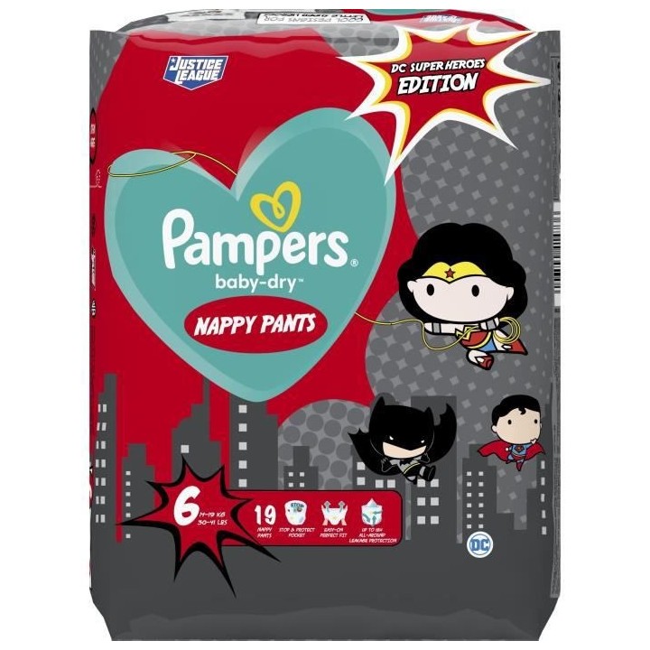 PAMPERS Baby-Dry Pants Taille 6 - 19 Couches-culottes