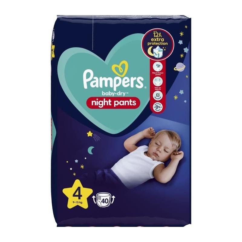 PAMPERS Baby-Dry Night Pants pour la nuit Taille 4 - 40 Couches-culottes