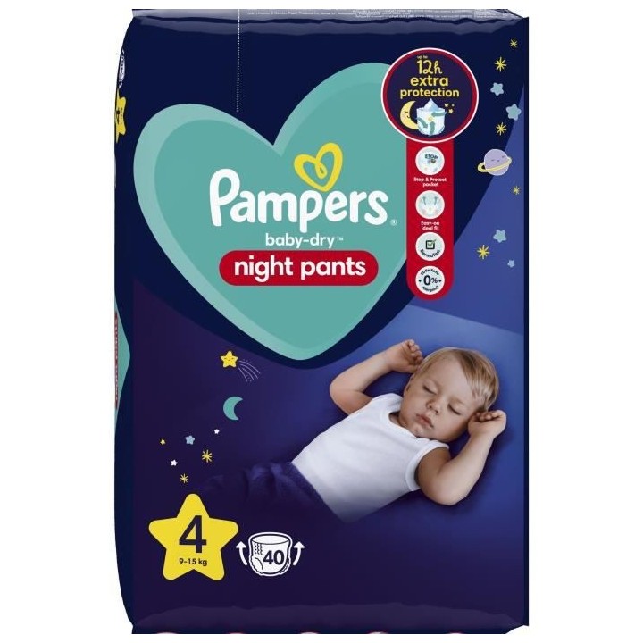 PAMPERS Baby-Dry Night Pants pour la nuit Taille 4 - 40 Couches-culott
