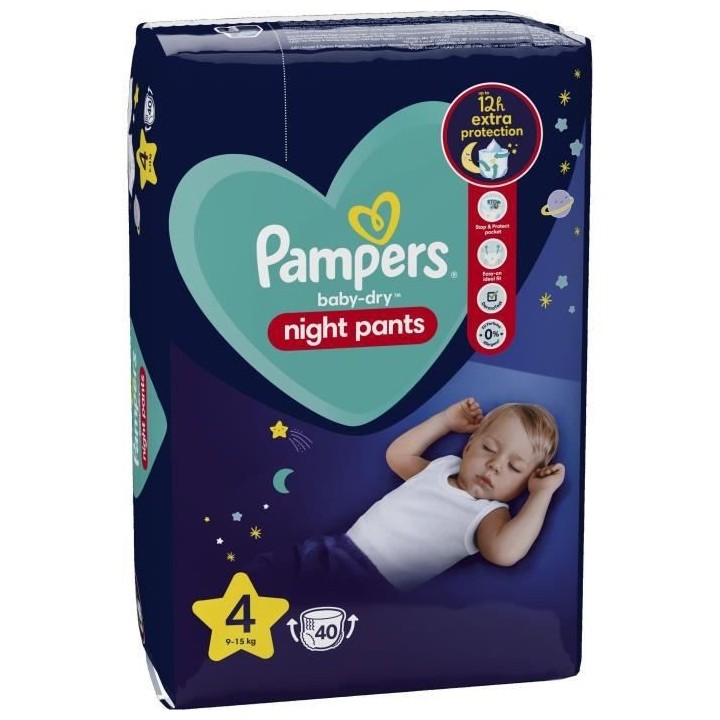 PAMPERS Baby-Dry Night Pants pour la nuit Taille 4 - 40 Couches-culott
