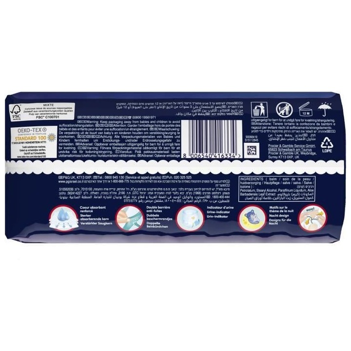 PAMPERS Baby-Dry Night Pants pour la nuit Taille 4 - 40 Couches-culott