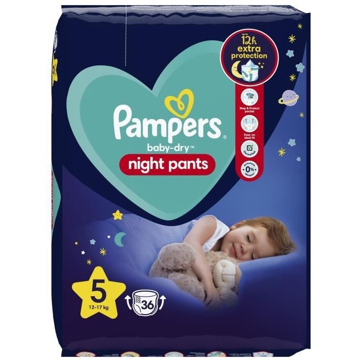 PAMPERS Baby-Dry Night Pants pour la nuit Taille 5 - 36 Couches-culott