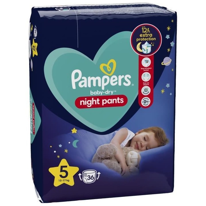 PAMPERS Baby-Dry Night Pants pour la nuit Taille 5 - 36 Couches-culott