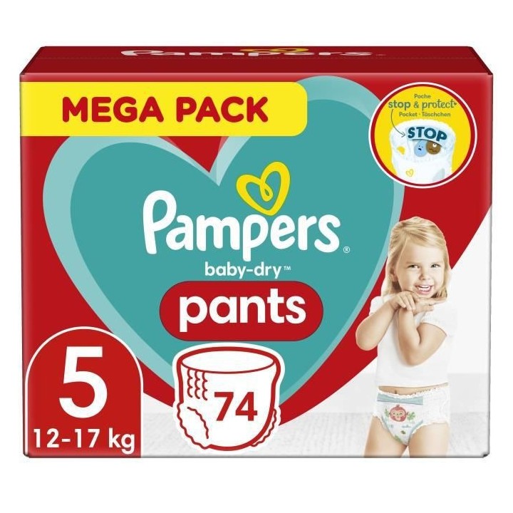 PAMPERS Baby-Dry Pants Taille 5 - 74 Couches-Culottes