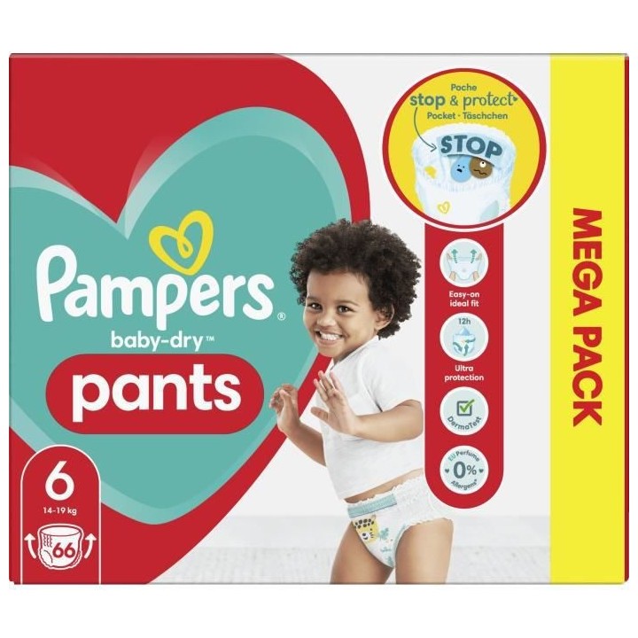 PAMPERS Baby-Dry Pants Taille 6 - 66 Couches-Culottes
