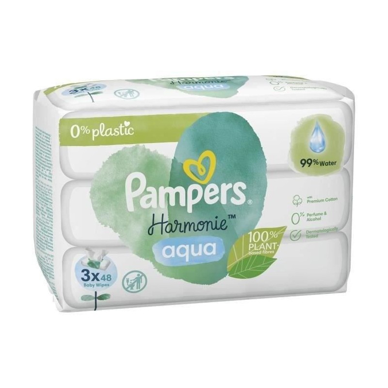 PAMPERS Harmonie Aqua - 144 Lingettes