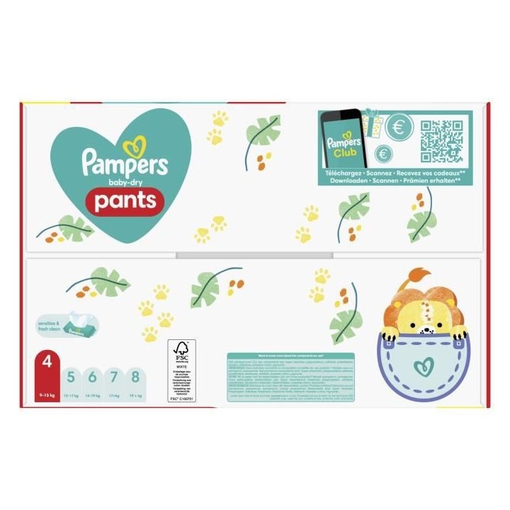 PAMPERS Baby-Dry Pants Taille 4 - 84 Couches-culottes