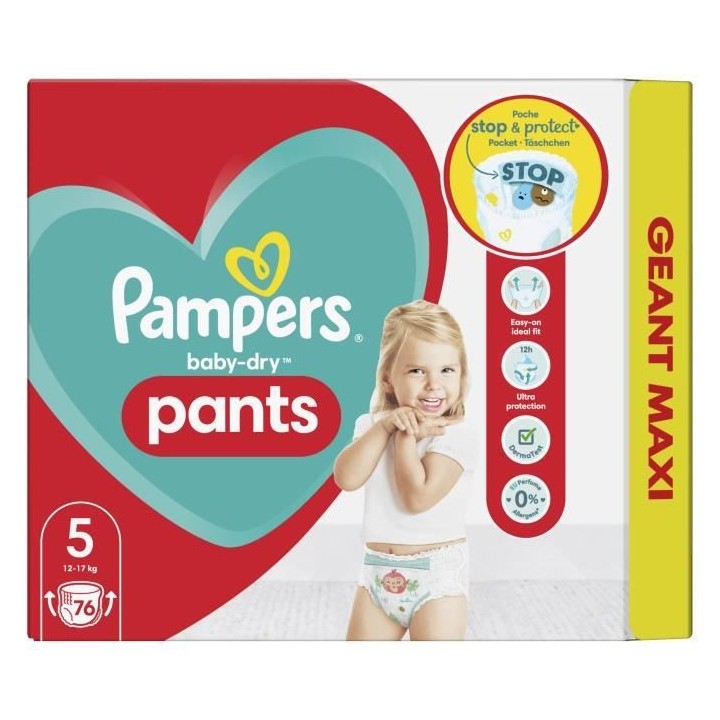 PAMPERS Baby-Dry Pants Taille 5 - 76 Couches-culottes