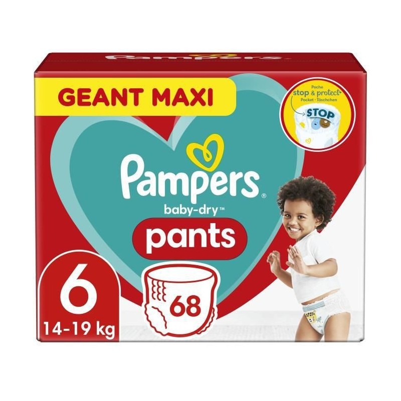 PAMPERS Baby-Dry Pants Taille 6 - 68 Couches-culottes