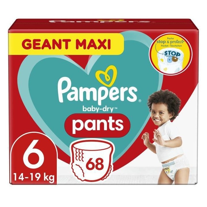 PAMPERS Baby-Dry Pants Taille 6 - 68 Couches-culottes