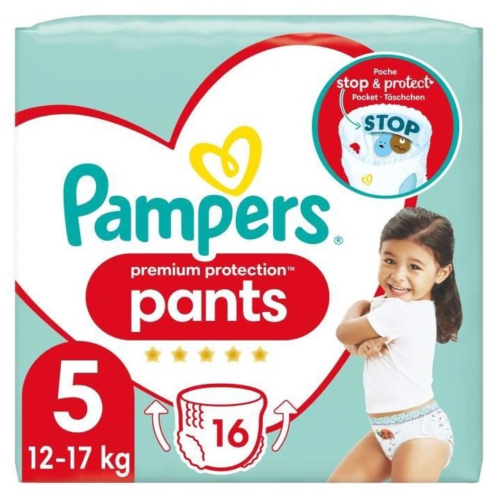 PAMPERS Premium Protection Pants Taille 5 - 16 Couches-culottes