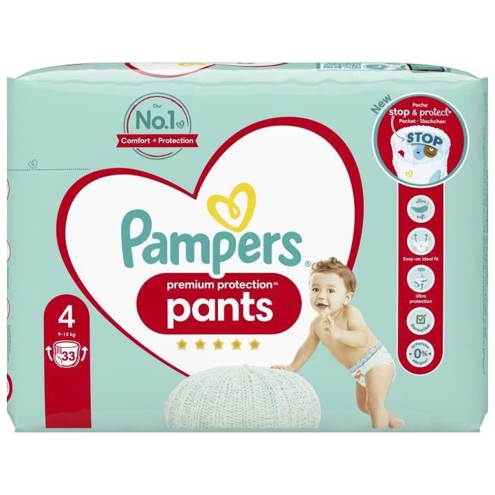 PAMPERS Premium Protection Pants Taille 4 - 33 Couches-culottes