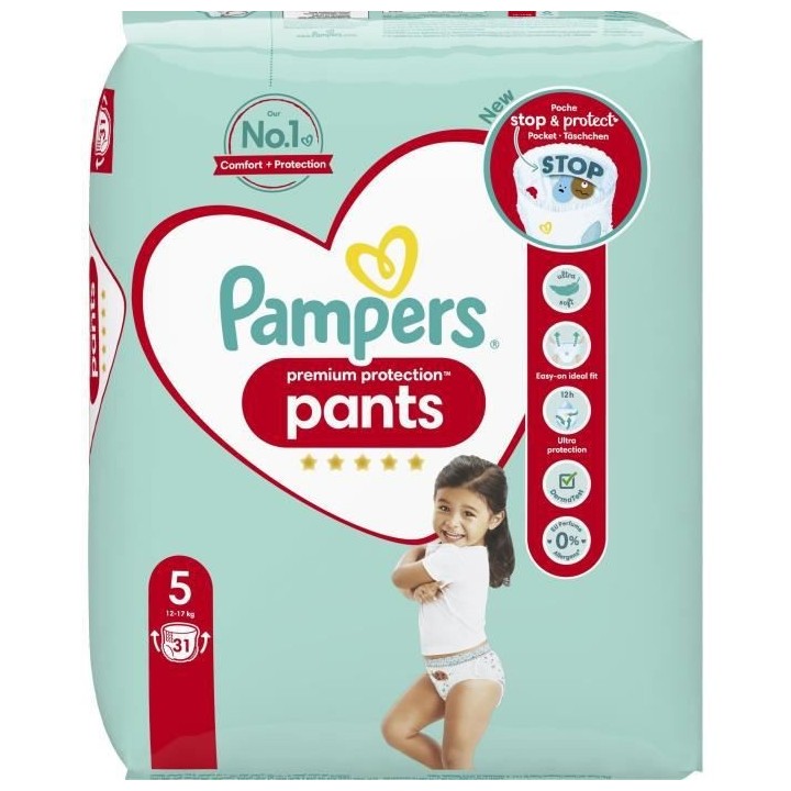 PAMPERS Premium Protection Pants Taille 5 - 31 Couches-culottes