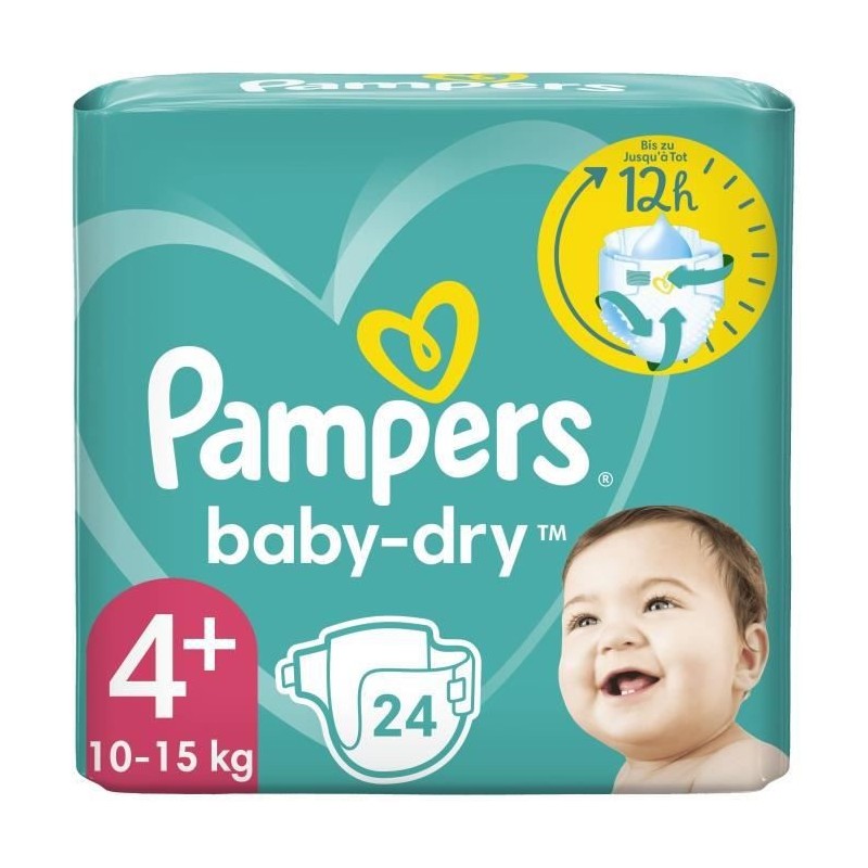 PAMPERS Baby-Dry Taille 4+ - 24 Couches