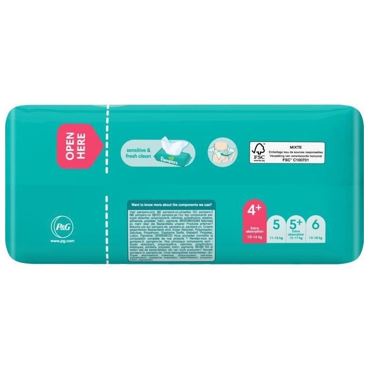 PAMPERS Baby-Dry Taille 4+ - 24 Couches