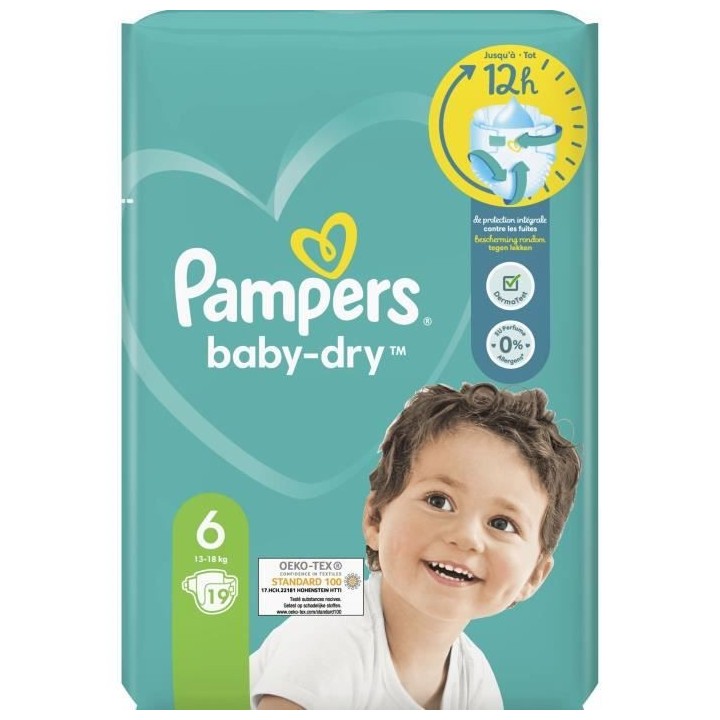 PAMPERS Baby-Dry Taille 6 - 19 Couches