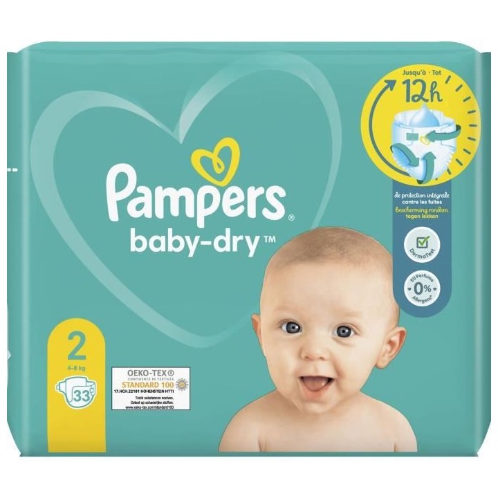 PAMPERS Baby-Dry Taille 2 - 33 Couches