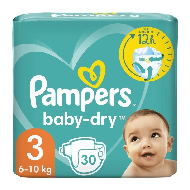 PAMPERS Baby-Dry Taille 3 - 30 Couches