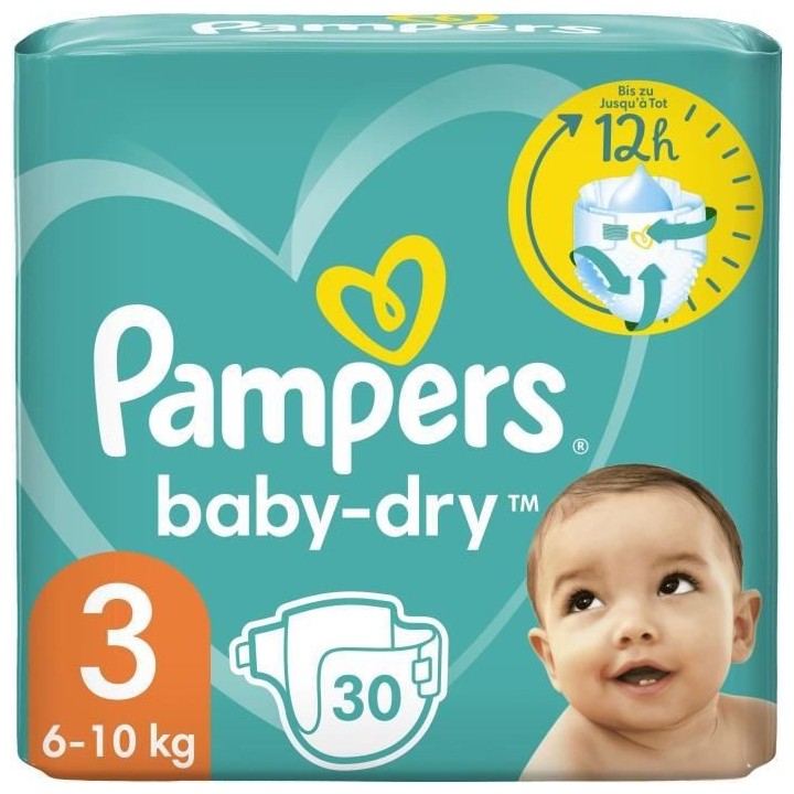 PAMPERS Baby-Dry Taille 3 - 30 Couches