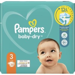 PAMPERS Baby-Dry Taille 3 - 30 Couches