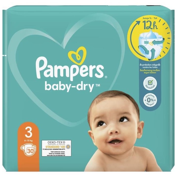 PAMPERS Baby-Dry Taille 3 - 30 Couches