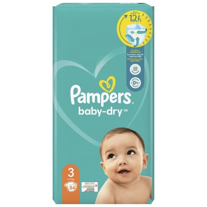 PAMPERS Baby-Dry Taille 3 - 54 Couches