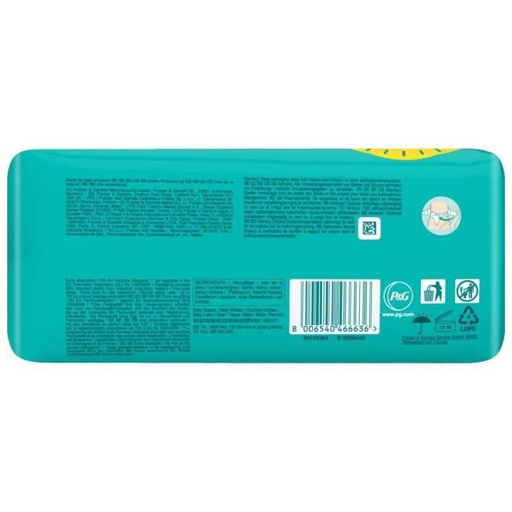 PAMPERS Baby-Dry Taille 4+ - 43 Couches