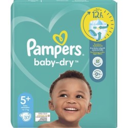 PAMPERS Baby-Dry Taille 5+ - 37 Couches