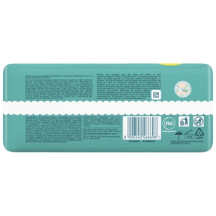 PAMPERS Baby-Dry Taille 5+ - 37 Couches